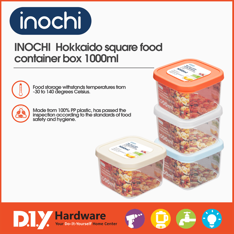 INOCHI Hokkaido square food container box 1000ml
