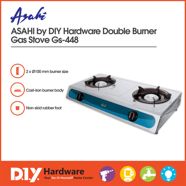 Asahi by DIY Hardware Double Burner Gas Stove Gs-448