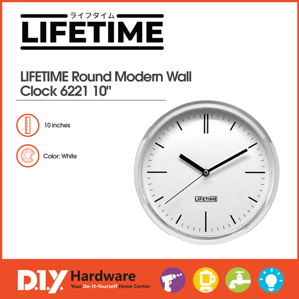 LIFETIME by DIY Hardware Round Modern Wall Clock 6221 10"