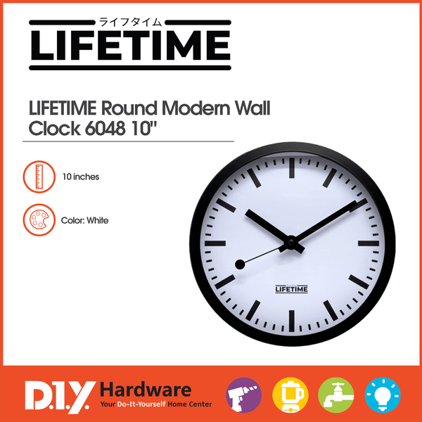LIFETIME by DIY Hardware Round Modern Wall Clock 6048 10"