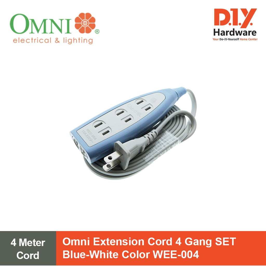 ECO Extension Cord Set 3-Gang 4-Meter Wire 10A - WEE-003-PK
