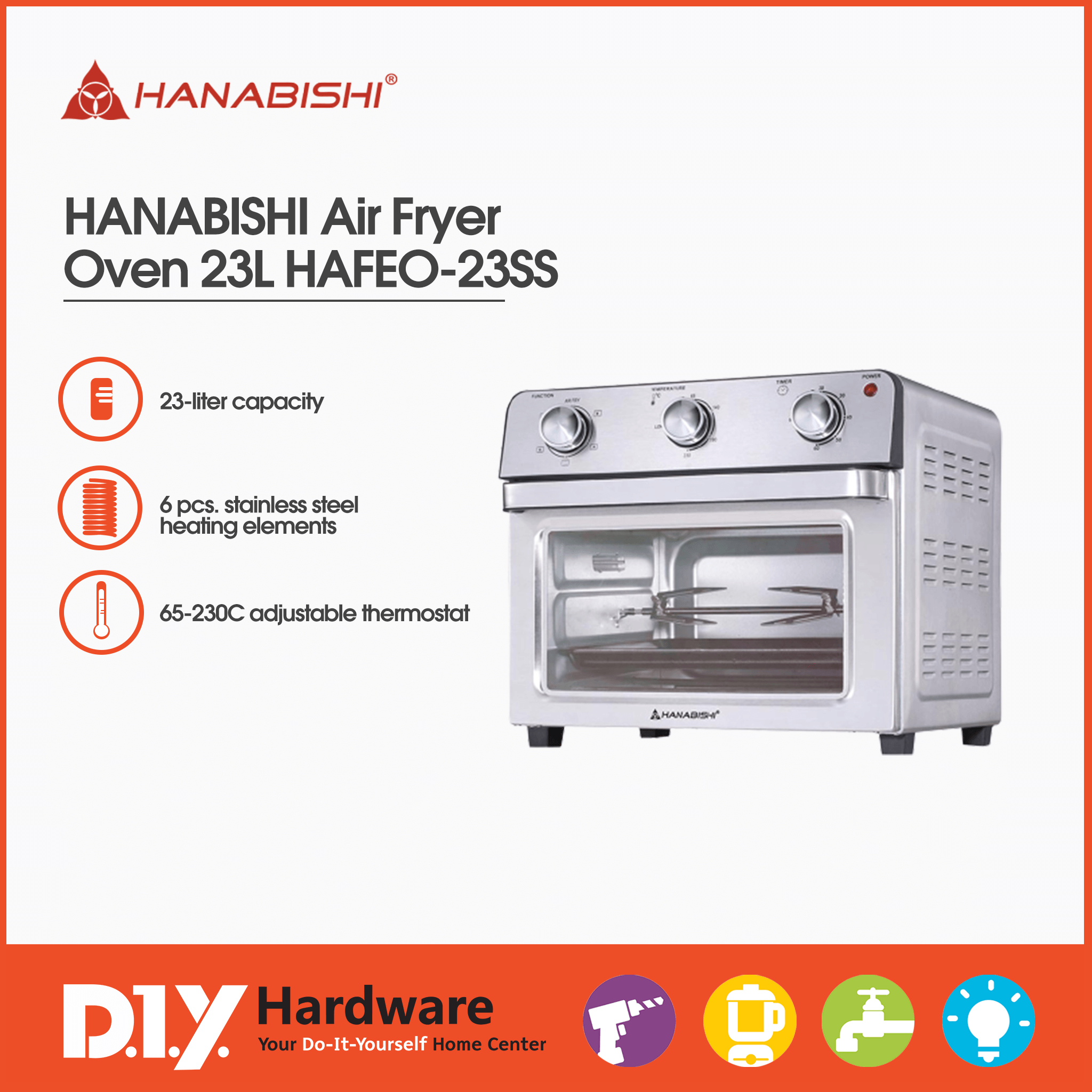 Hanabishi air store fryer size