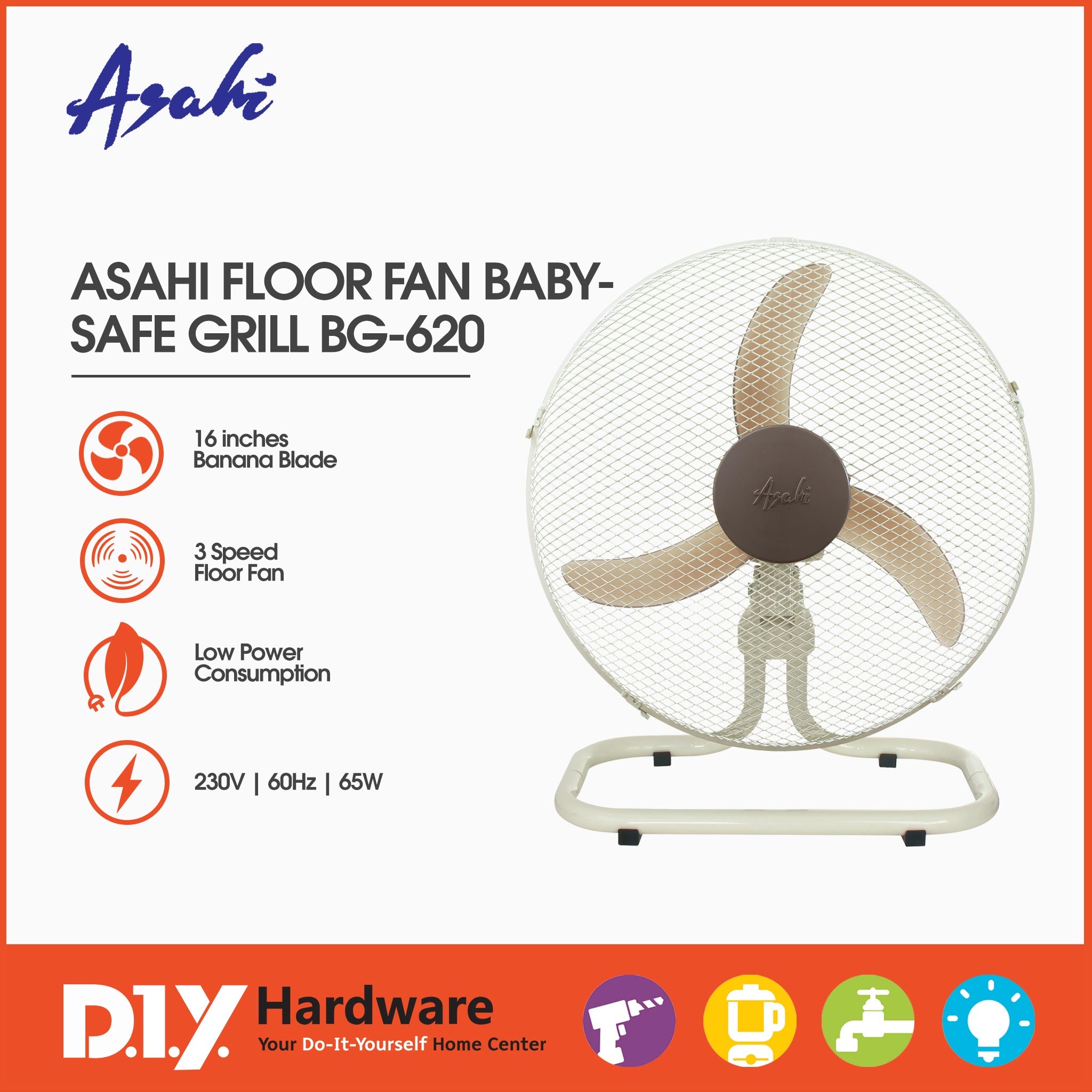 Asahi by DIY Hardware Ground Floor Fan 16" BG620