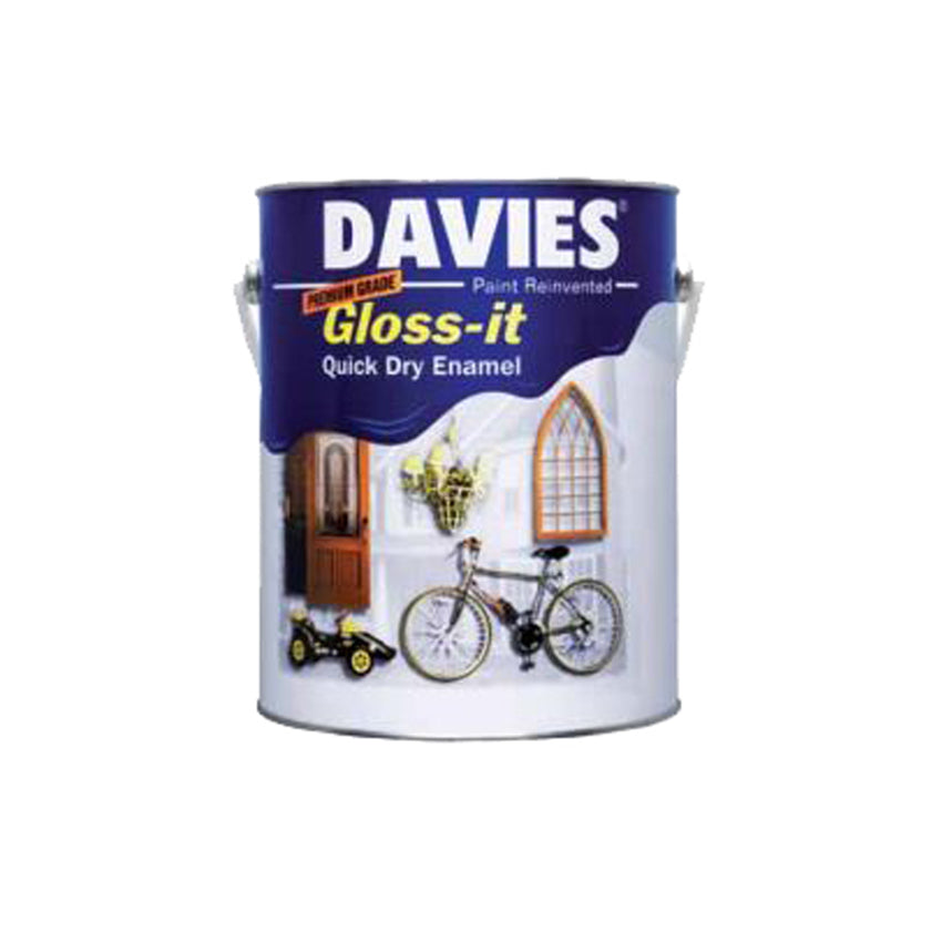 Davies Glossit Quick Dry Enamel Paint White 1 Liter DIY Hardware