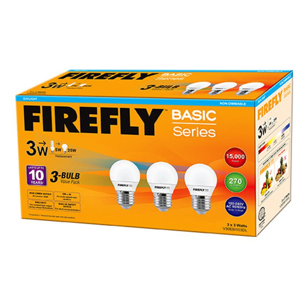 Firefly 3 LED Bulb Value Pack 3 Watts Daylight - DIY Hardware Online