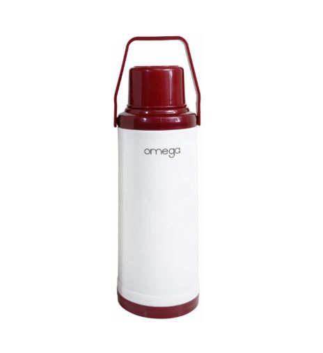 Omega Plastic Vacuum Flask Evian Maroon