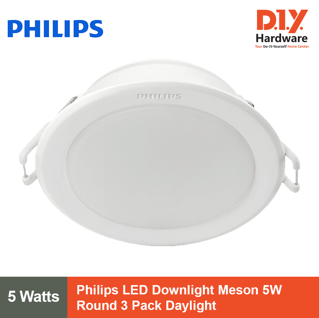 Buy Philips LED Downlight Meson 5W Round 3 Pack Daylight Online DIY