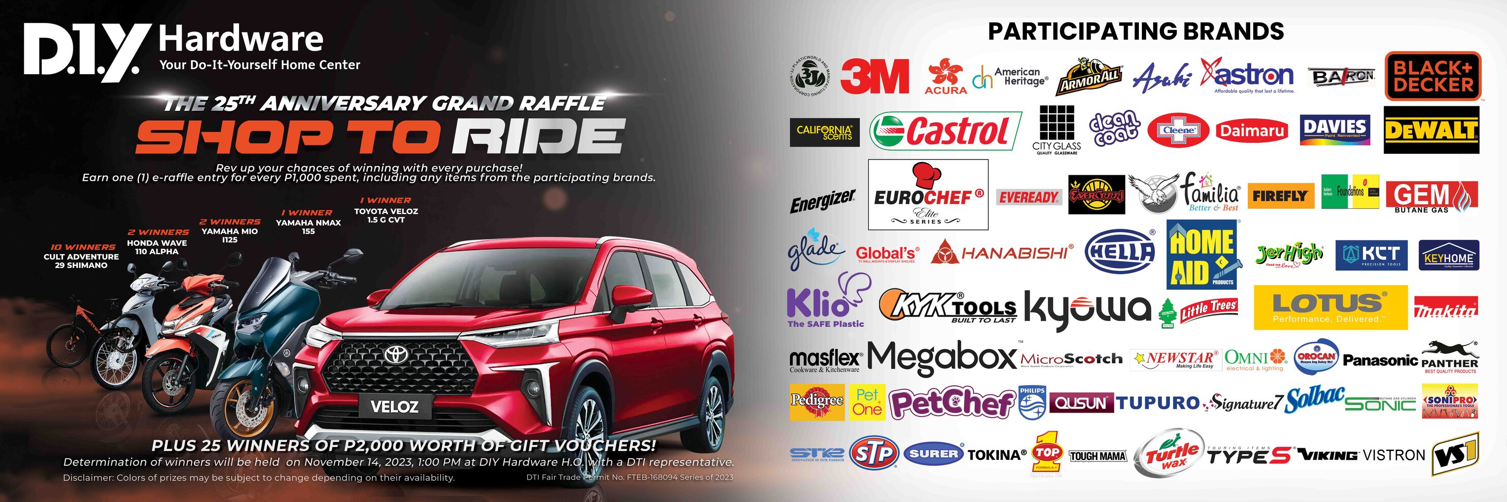 Ic Garage Raffle The 25th Anniversary Grand Raffle: Shop to Ride!