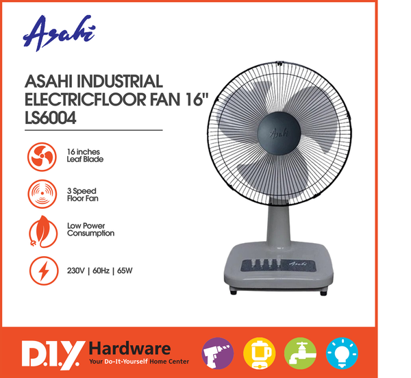 Asahi by DIY Hardware Industrial Electric Floor Fan 16"