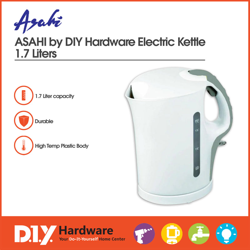 Asahi by DIY Hardware Electric Kettle 1.7 Liters