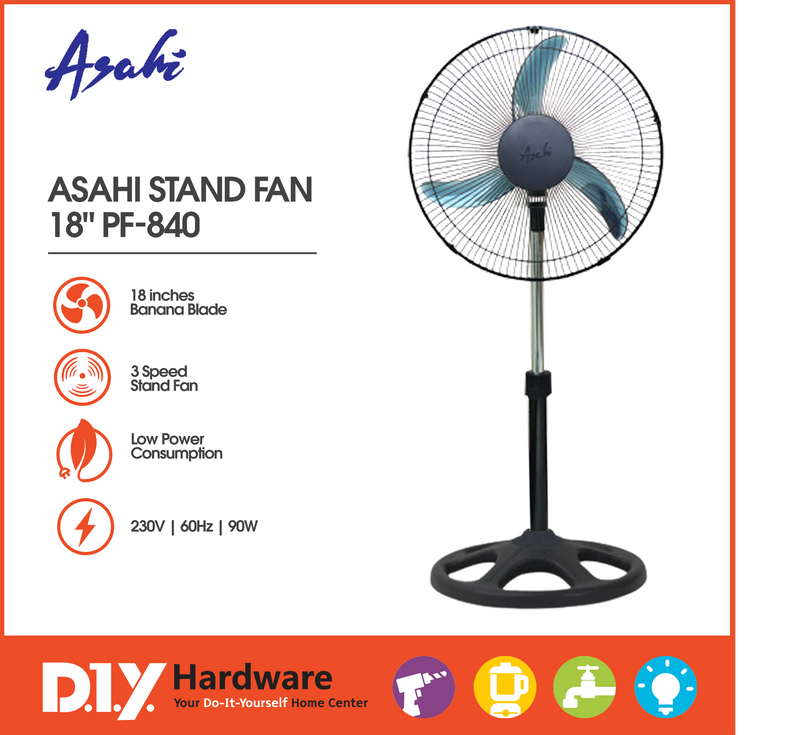 Asahi by DIY Hardware Stand Fan 18" Pf-840