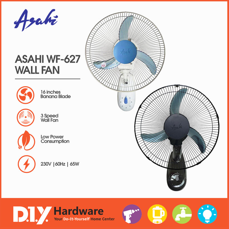 Asahi by DIY Hardware Wall Fan 16" Black WF627