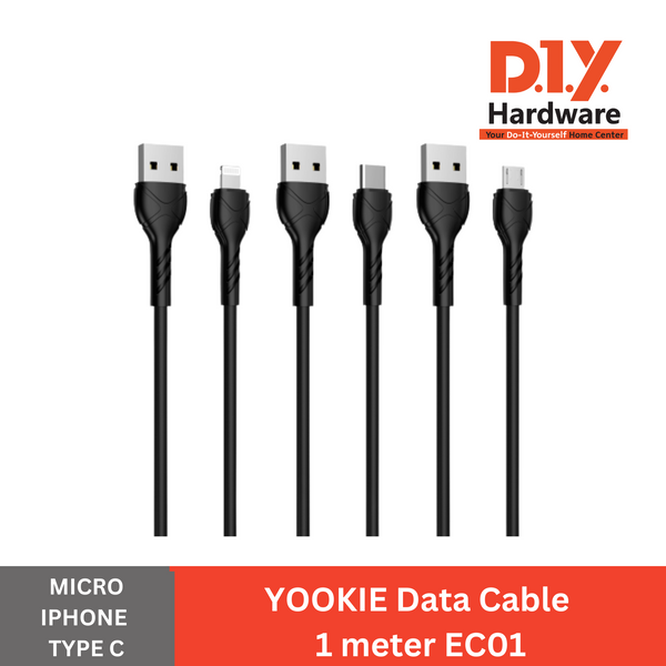 YOOKIE by DIY Hardware Data Cable 1 meter EC01 - Micro, Iphone, Type C