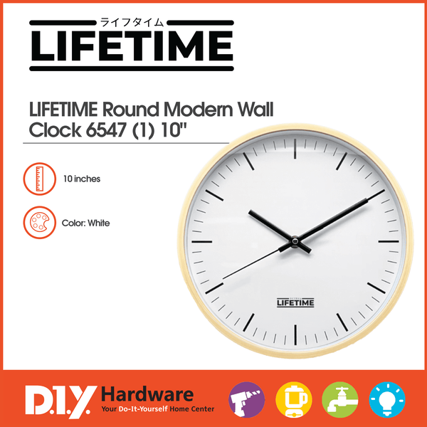 LIFETIME by DIY Hardware Round Modern Wall Clock 6547 (1) 10"