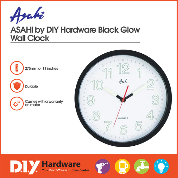 Asahi by DIY Hardware Black Glow Wall Clock