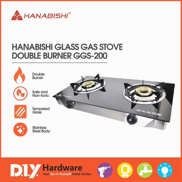 Hanabishi by DIY Hardware Glass Gas Stove Double Burner Ggs200