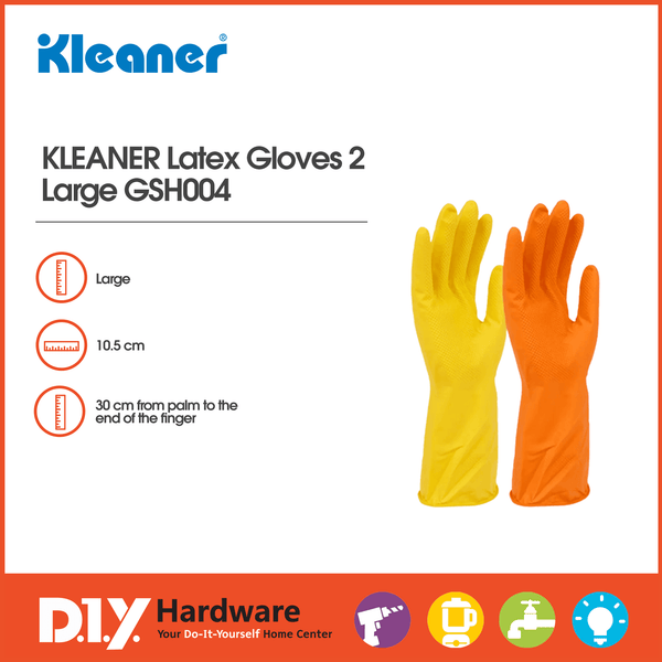 KLEANER by DIY Hardware Latex Gloves 2 Large GSH004