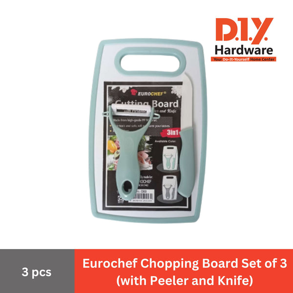 EUROCHEF Chopping Board Set of 3 (with Peeler and Knife)