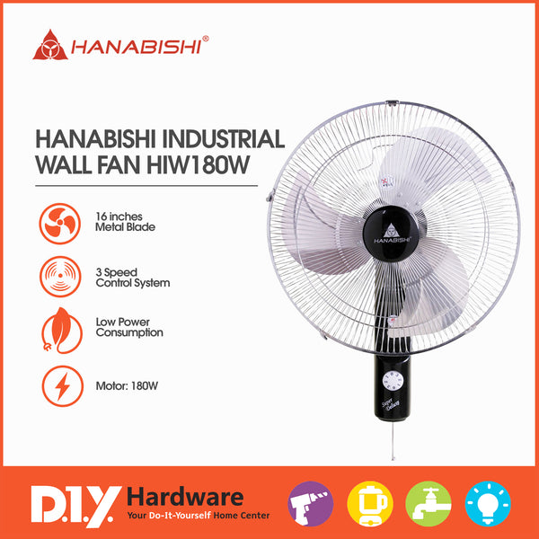 Hanabishi by DIY Hardware Industrial Wall Fan HIWF180W