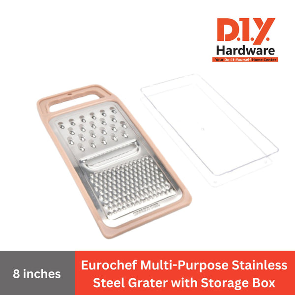 EUROCHEF Multi-Purpose Stainless Steel Grater 8" with Storage Box