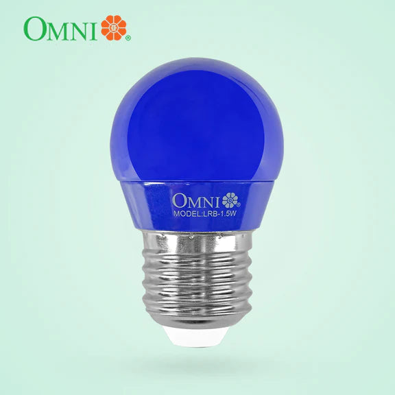 OMNI by DIY Hardware LED Colored Round Bulb 1.5 Watts E27 Base (Blue) - LRB-1.5W