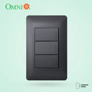 3pcs. 1-Way Switch in Graphite Plate 16A (Designer Series) - DP3-S213G