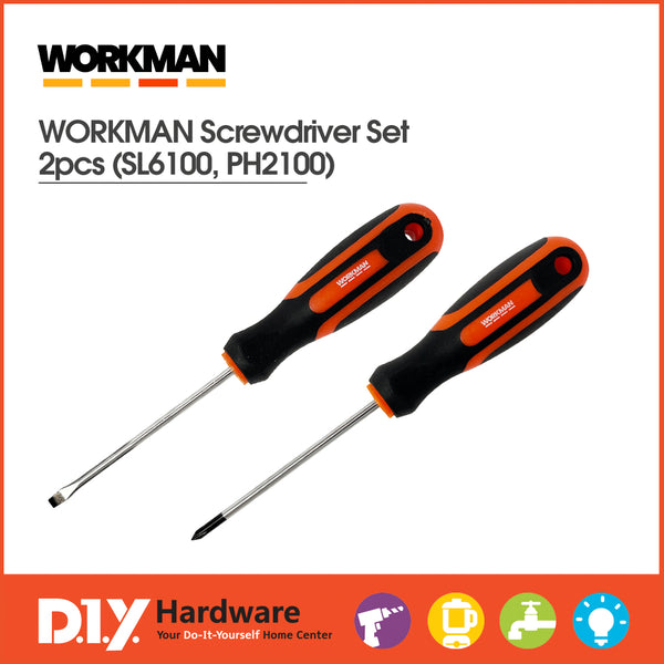 WORKMAN Screwdriver Set of 2pcs PH2X100 & SL6100