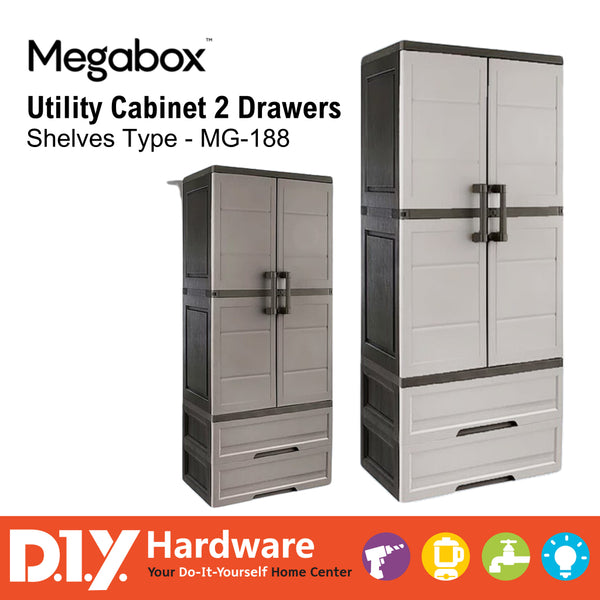 MEGABOX by DIY Hardware Utility Cabinet 2 Drawers MG-188 (SHELVES TYPE)