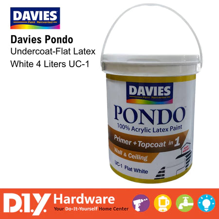 Davies Pondo High Hiding Undercoat-Flat Latex White 4 Liters UC-1