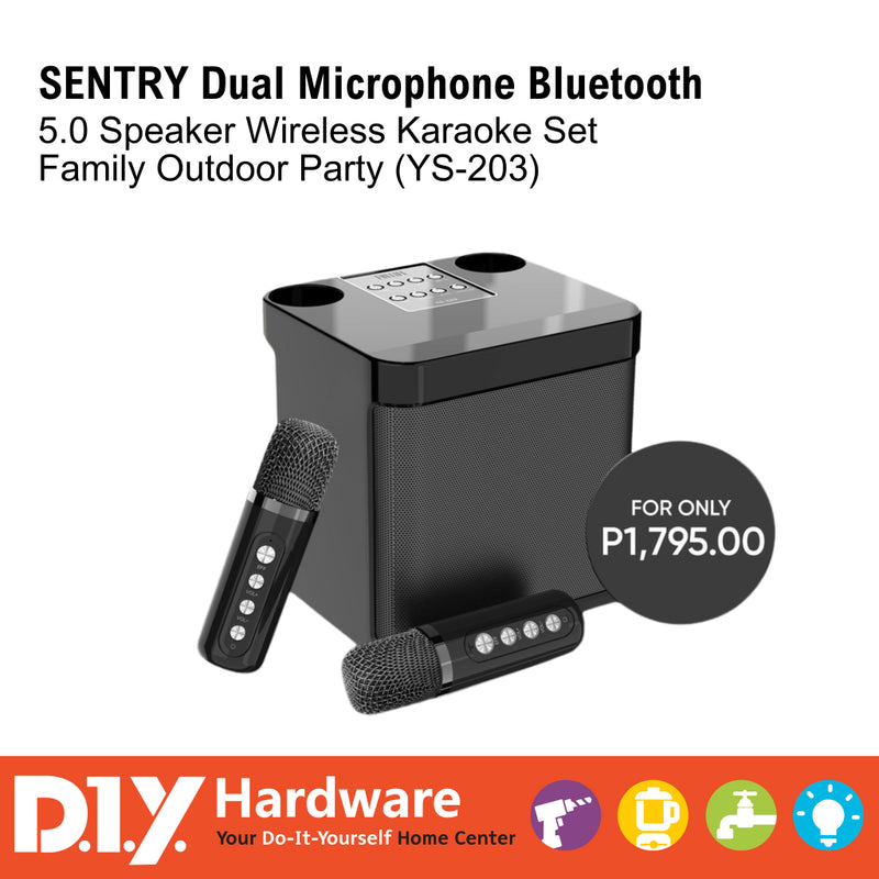 SENTRY Dual Microphone Bluetooth 5.0 Speaker Wireless Karaoke Set Family Outdoor Party (YS-203)