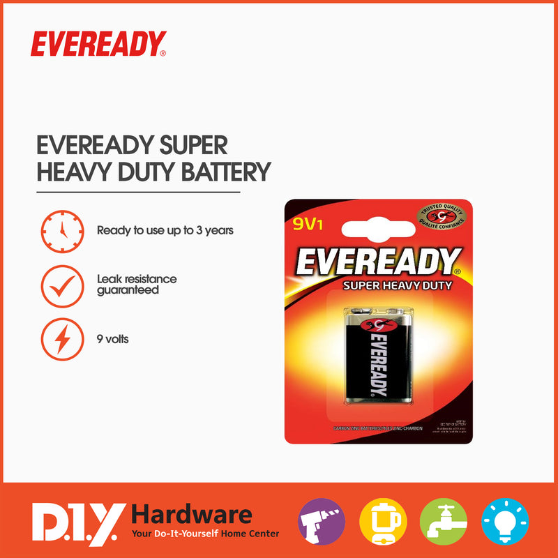 Eveready Super Heavy Duty Battery 1222Bp1 9V