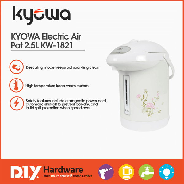KYOWA by DIY Hardware Electric Air Pot with Manual Pump Thermo Pots 2.5L KW-1821