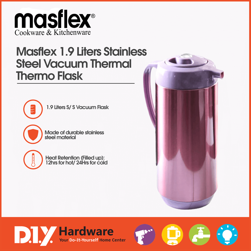 Masflex 1.9Liter Stainless Steel Vacuum Thermal Thermo Flask Thermos or Hot & Cold FH-P19 - DIYH ONLINE EXCLUSIVE