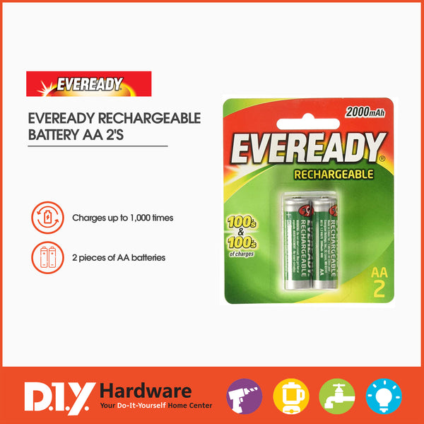 Eveready Rechargeable Battery Aa 2'S Re15Bp2