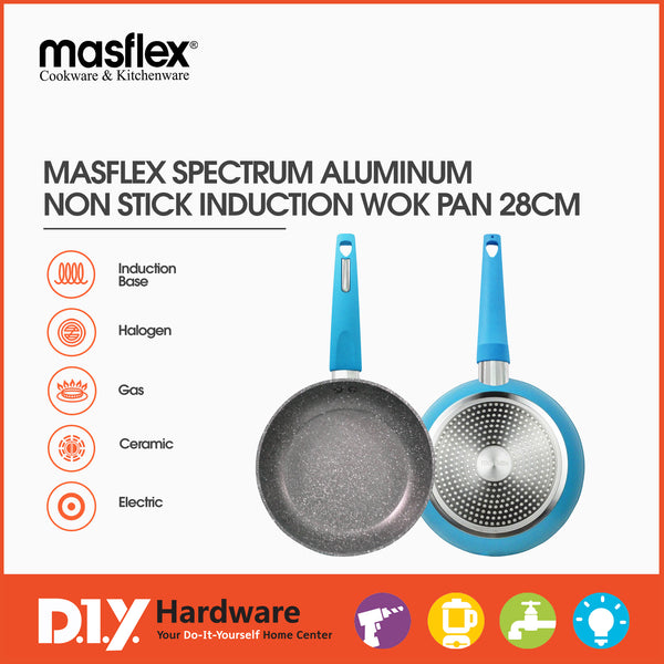Masflex Spectrum Aluminum Non Stick Induction Wok Pan 28cm-32cm (NK-C27-28) - DIYH ONLINE EXCLUSIVE