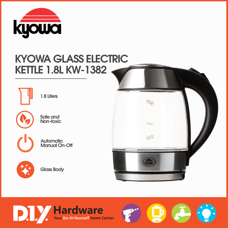 KYOWA by DIY Hardware Electric Glass Kettle 1.8 Liters Kw-1382