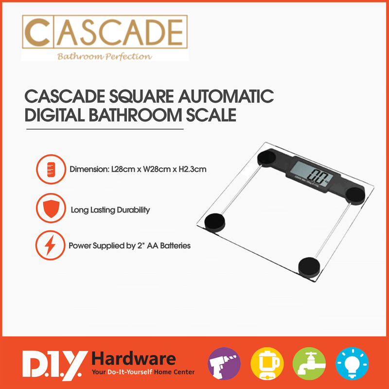 Cascade Square Automatic Digital Bathroom Scale (ZI609) - DIYH ONLINE EXCLUSIVE