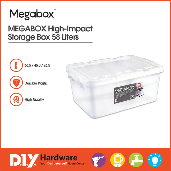 Megabox Storage Box 58 Liters Blue Clear Pink Mg-683