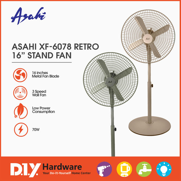 Asahi by DIY Hardware Heavy Metal Design Stand Fan 16" Xf-6078 - DIYH ONLINE EXCLUSIVE