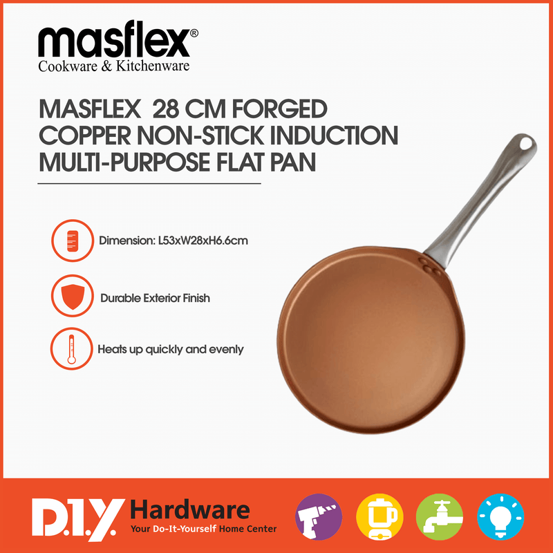 Masflex 28 Cm Forged Copper Non-Stick Induction Multi-Purpose Flat Pan NK-FCP - DIYH ONLINE EXCLUSIVE