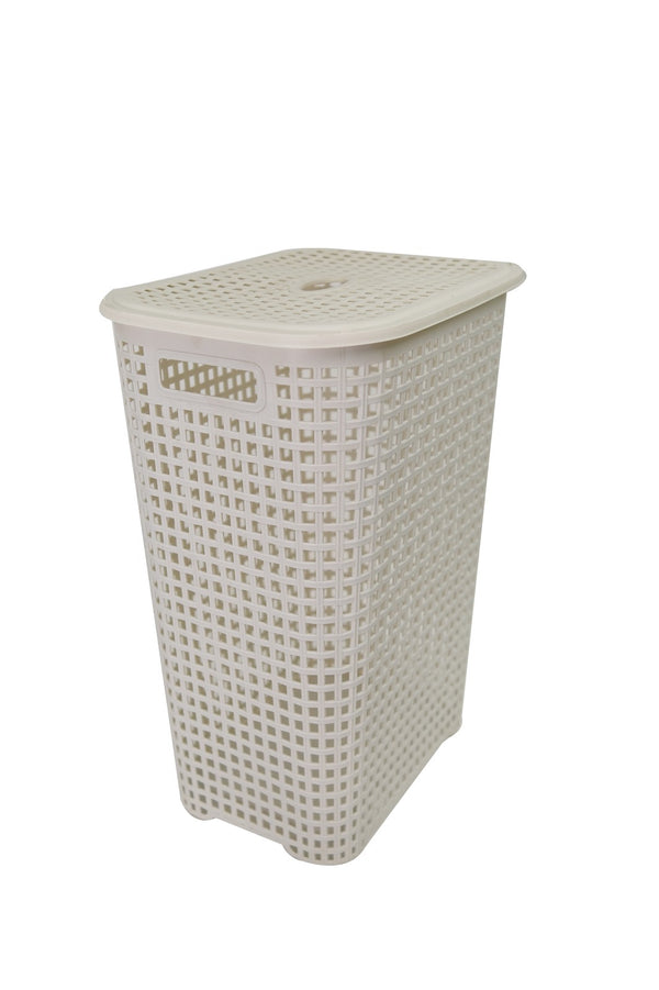 Tall Woven Laundry Basket With Cover  830