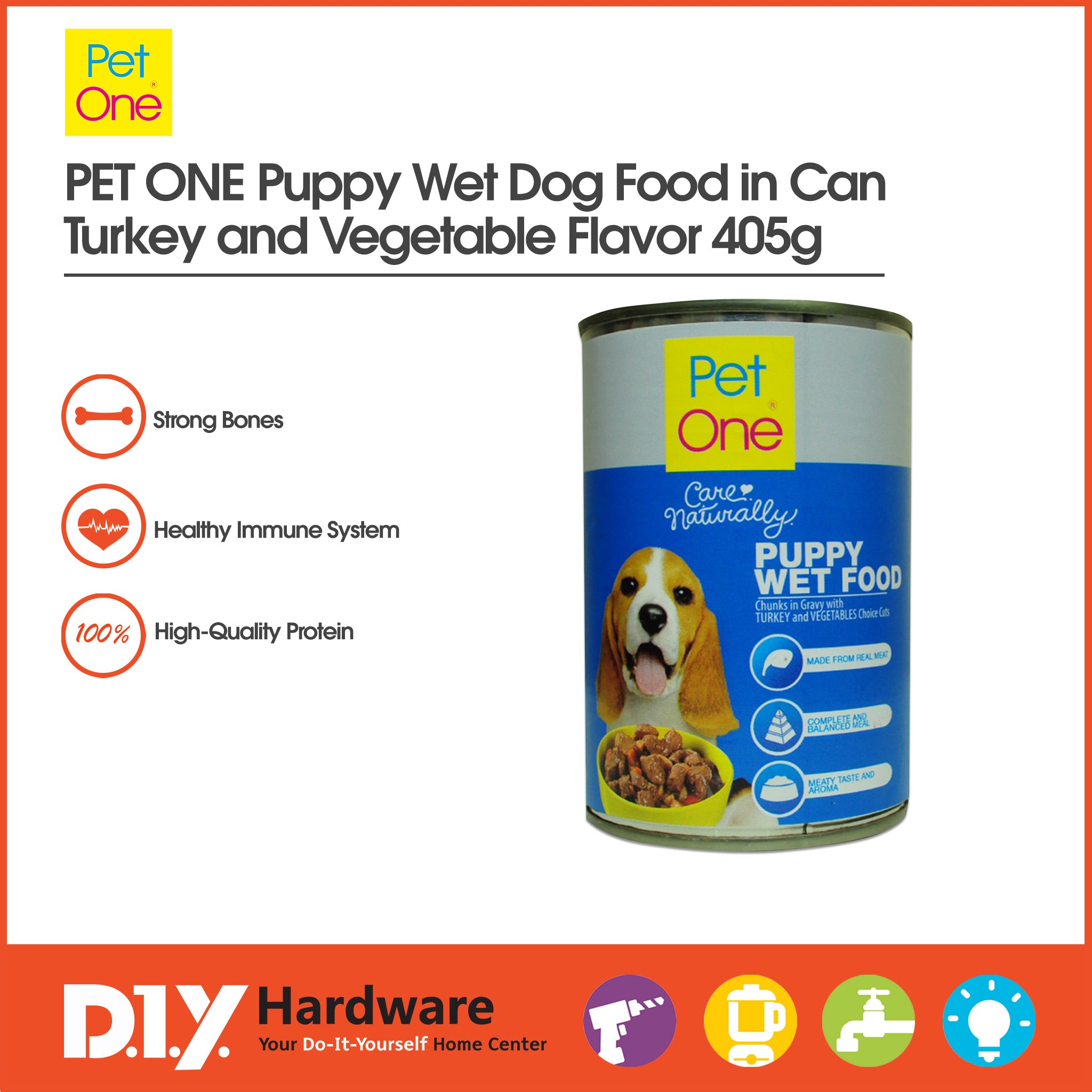 Buy Pet One Puppy Dog Food in Can 405g Online DIY Hardware