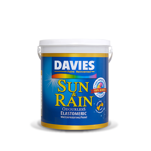 Davies Sun & Rain Elastomeric Waterproofing Paint Cheezee Yellow 1 Liter