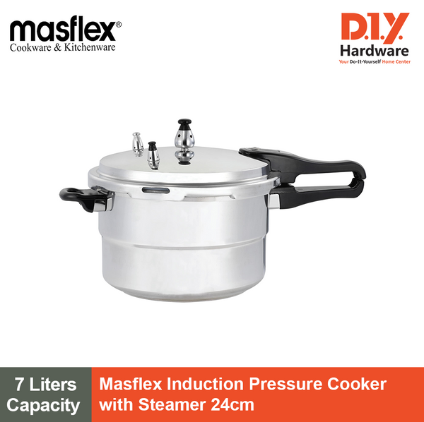 Masflex 24cm Induction Pressure Cooker with Steamer 7 Liters PC-7