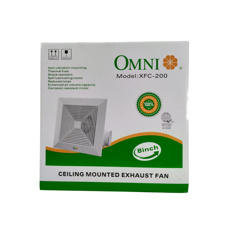 Omni Ceiling Mounted Exhaust Fan 8 inches