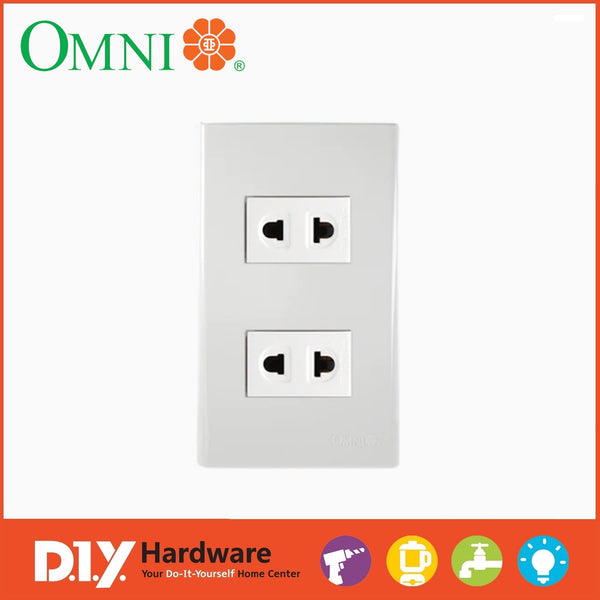 Omni 2pcs Universal Outlet with Wide Series Plate WP2-WU